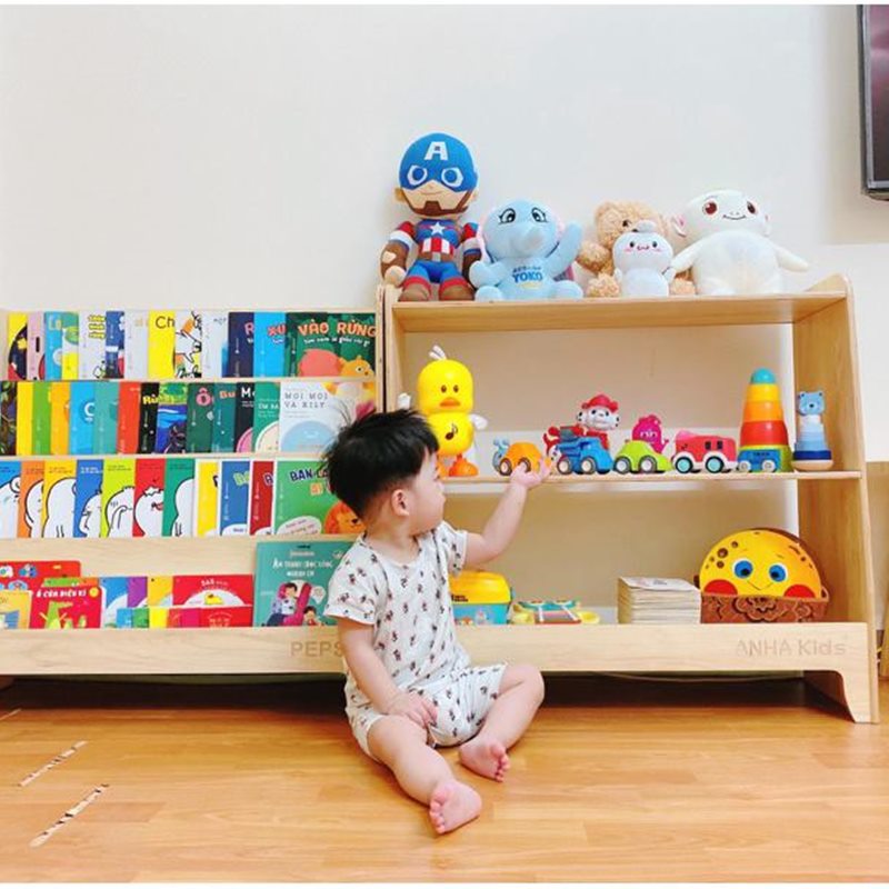Combo kệ sách Montessori mầm non